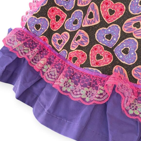 Donuts Square Dancing Dress ~ Pink Purple iridescent Lace whimsical - Picture 5 of 12